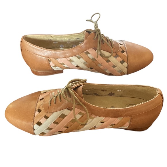 Jeffrey Campbell Ibiza Last Lace Up Woven Cap Toe Oxfords Loafers Flats 8 - Picture 6 of 11